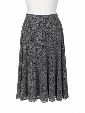 Size XL Pepper & Zoe Women’s Black White Animal Print Midi Skirt‎